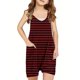 thumbnail image 1 of Odeerbi 5-14 Años Niñas Traje de Verano Lindo Rayado Camisola Romper Casual Transpirable Cómodo Combinados Pantalones Cortos Con Bolsillos, 1 of 6