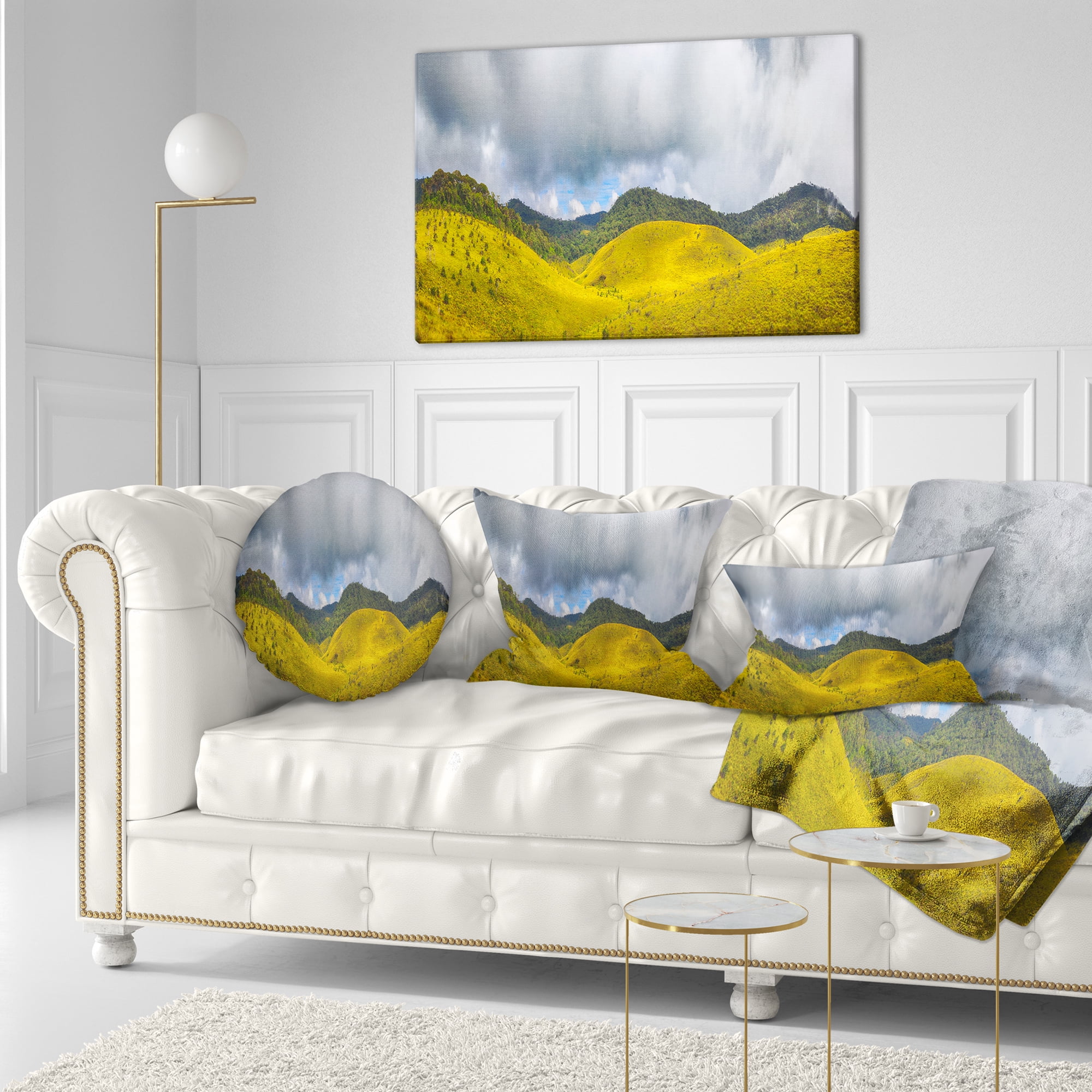 Designart The Horton Plains - Landscape Painting Throw Pillow - 12x20