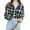 Black, variant on Women's Button Down Flannel Shirts Plaid Long Sleeve Business Shacket Jackets Casual Loose Lapel Blouses with Pockets (Black 2XL)