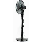 Pelonis 16 12-Speed Adjustable Height Quiet Pedestal Fan with Digital Display & Remote Control, PSPF18AR40B, New, Black