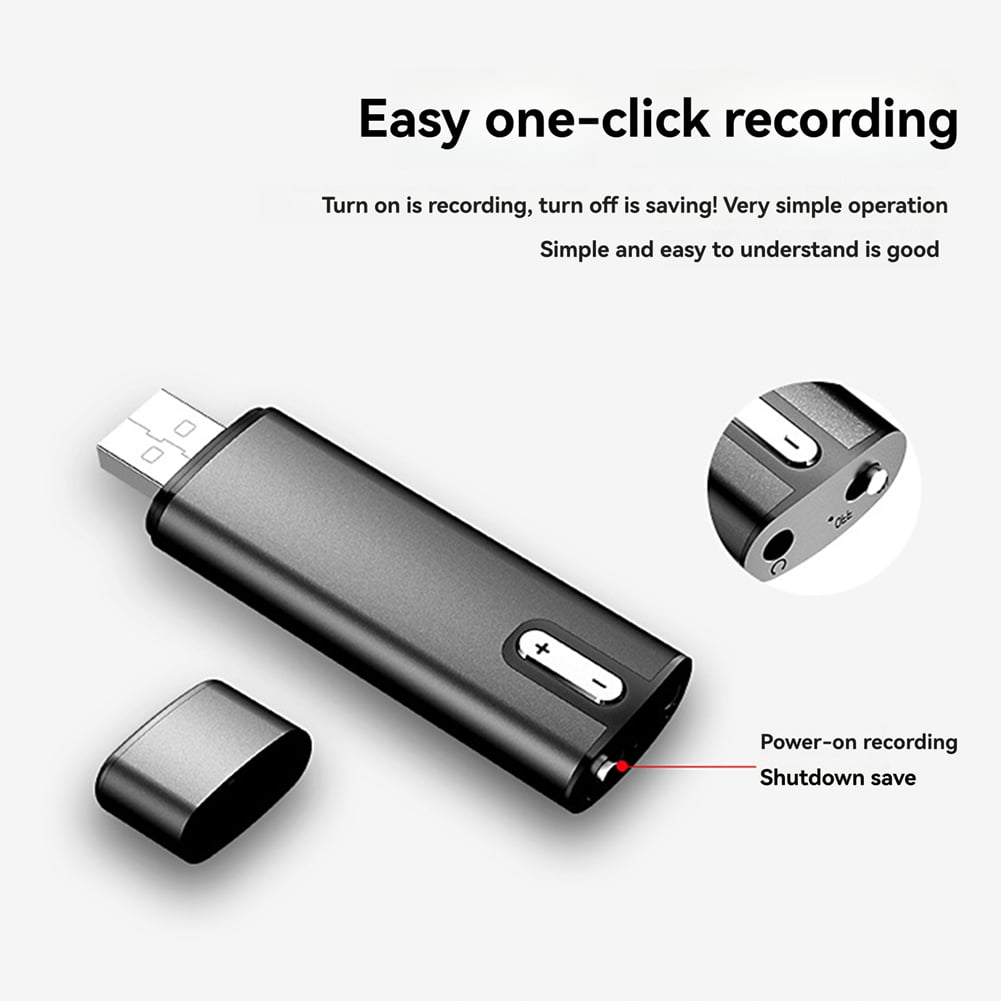 Dual USB2.0 Mini Mp3 with Voice Digital Audio Recorder Mp3 Player WAV 25Hours Recording Plug and Play 32G