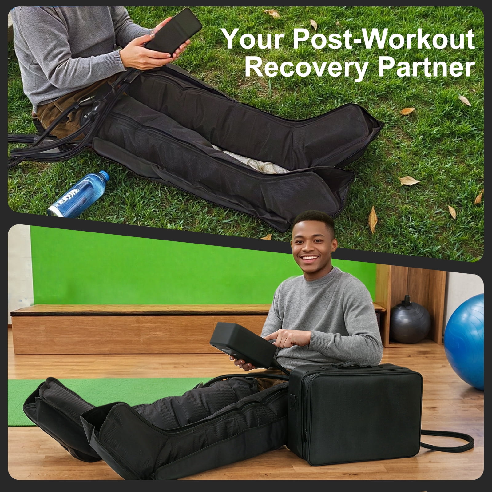 Professional Leg Recovery System, Cordless Air Compression Boots with Sequential Compression, Leg and Foot Massager, Fast Recovery Therapy for Athletes