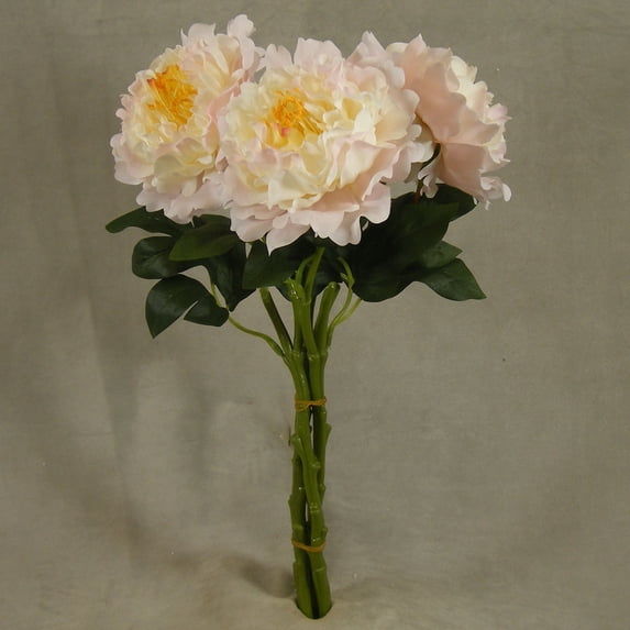 Bundle Of 3, 15 Inch Artificial Peony w/Realistic Look For Weddings, Home Décor & Floral Arrangements - Light Pink