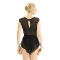 thumbnail image 2 of YiZYiF Womens Sleeveless Cut Out Front Asymmetric Mesh Leotard Gymnastics Bodysuit Ballet Dancewear, 2 of 7
