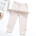thumbnail image 3 of Little Girls Thin Leggings Pants Kids School Uniform Cotton Sweatpants with Elastic Waist Toddler Slim Fit Mid Length Pants, 3 of 3