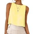 Antinious Ladies Round Neck Sleeveless Stripe Versatile Loose Casual ...