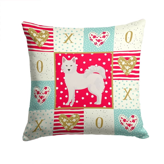 Danish Spitz Love Fabric Decorative Pillow Red