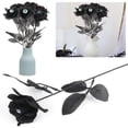thumbnail image 6 of Gustave 5Pcs Artificial Rose Flowers with Eyeball Fake Flower Bouquet Faux Black Silk Roses Halloween Flower Bundles for Home Party Wedding Decor, 6 of 9