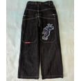 thumbnail image 1 of Ropa de calle JNCO jeans Y2K hip hop patrón de dibujos animados pantalones negros sueltos hombres y mujeres pantalones de pierna ancha, 1 of 5