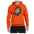 thumbnail image 2 of Lion Paint Art Splatter Abstract Art Animal Lover Unisex Graphic Hoodie Sweatshirt, Orange, Small, 2 of 3
