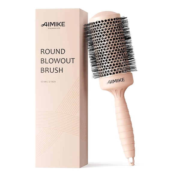 Round Hair Brush, 2.1 inch Nano Ion Thermal Ceramic Tech, Large Round Brush for Blow Drying & Styling, Maximum Volume and Shine, Barrel 2.1 inch, for Thick Curly Hair, Unisex
