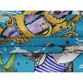 thumbnail image 5 of oneOone Velvet Medium Blue Fabric Ocean Life Craft Projects Decor Fabric Printed By The Yard 58 Inch Wide, 5 of 5