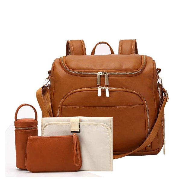 Mochilas de pañales para mamás, bolsas para cochecito de niños, bolso de mano de PU de gran capacidad, impermeable, bolsa pañales Maternidad de viaje al aire libre