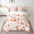 thumbnail image 3 of Manfei Orange Groovy Floral 7-Piece Bedding Comforter Set for Kids, Rustic Plant Botanical King Bedding Sets, Kawaii Cartoon Reversible Bed Sheets, Breathable Home Decor, 3 of 8