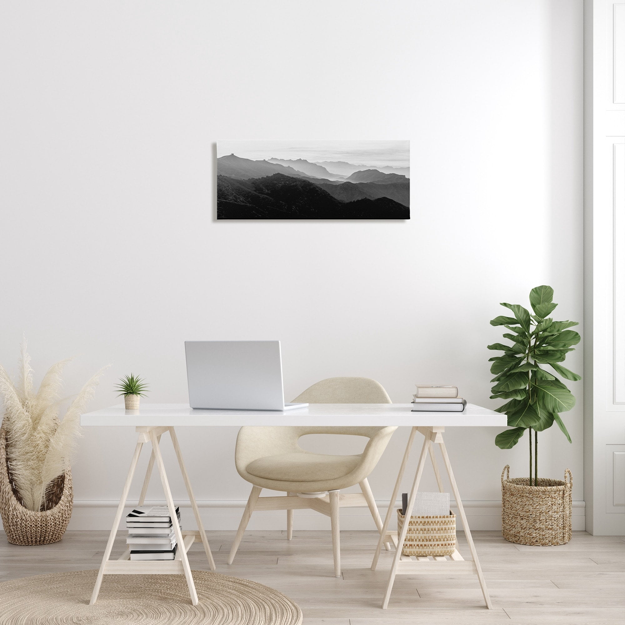 Stupell Indtries Misty Sky Open Mountain Landscape Black White Photography,30 x 13,Design by Danita Delimont