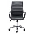 thumbnail image 3 of Black Faux Leather Ergonomic Classic Office Chair, 3 of 5