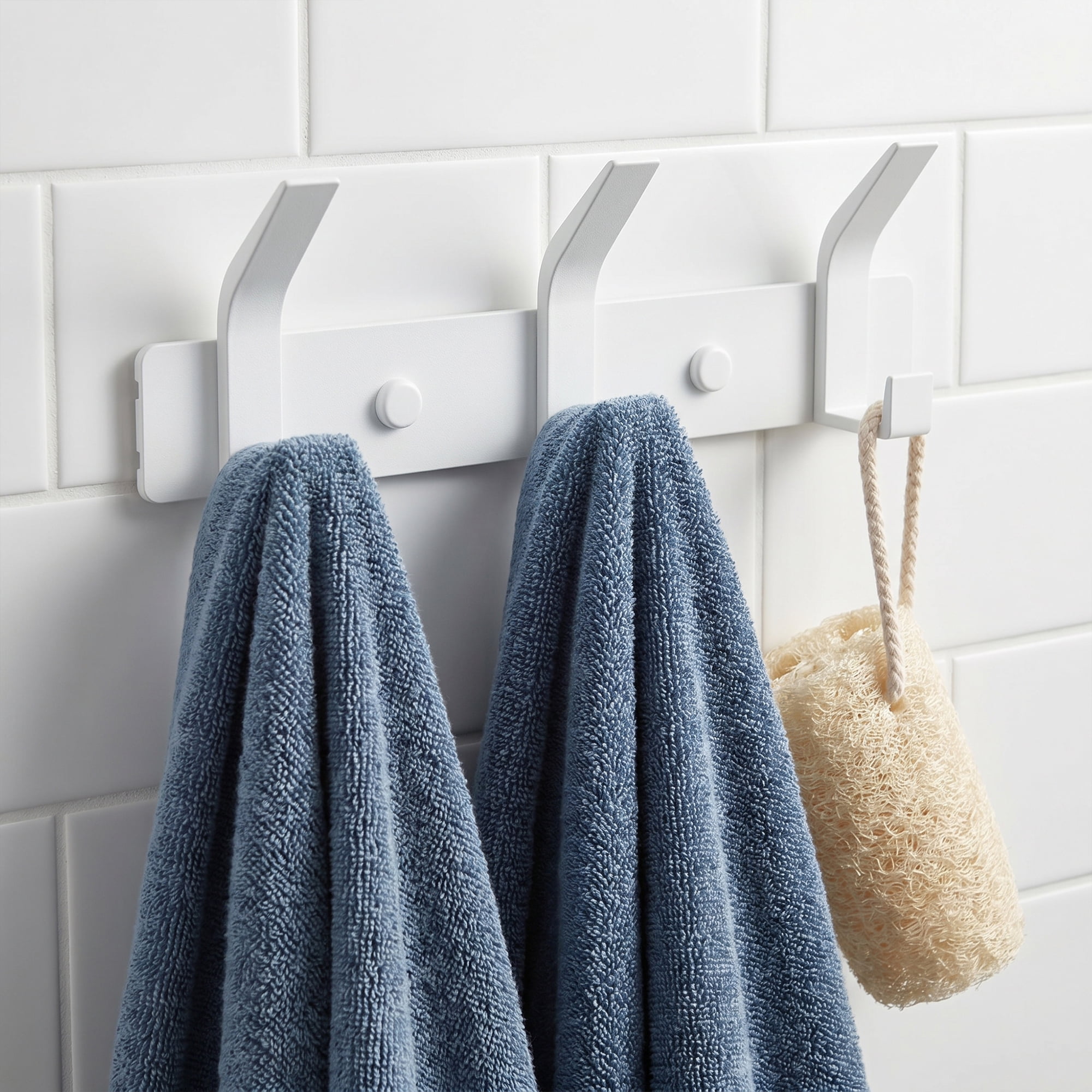 Unique Bargains Coat Rack Wall Mount Metal Hook for Bathroom and Bedroom White 3 Hooks