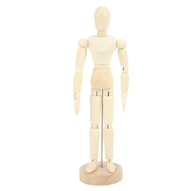 Maniquí de madera de 8 pulgadas con proporciones corporales, maniquí de dibujo con 14 articulaciones giratorias, varias formas, maniquí de arte para artistas y niños.