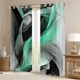 thumbnail image 2 of Manfei Turqoise Black and Gray Kitchen Curtains, Modern Abstract Artwork, 2 of 6