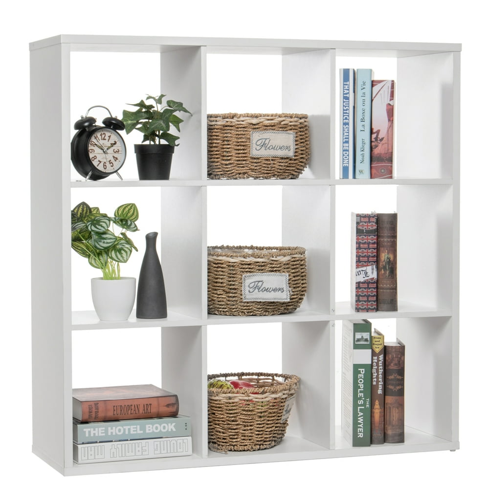 Modern 9 Cube Storage Organizer Wooden 9Cube Bookshelf Display Storage