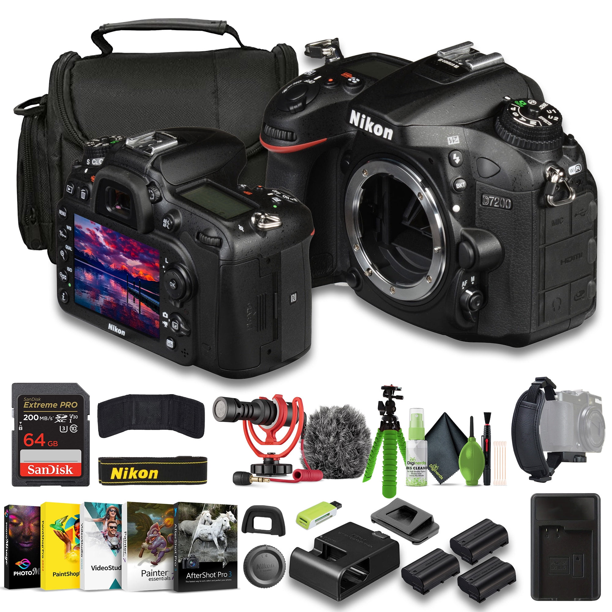 Nikon Professional D7200 DSLR Camera, 24.2 MP DX-Format, 18