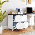 thumbnail image 2 of HOMCOM 2 Drawer File Cabinet Lateral Filing Cabinet for Home Office, White, 2 of 10