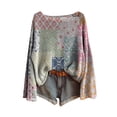 thumbnail image 1 of Chandail pour Femmes Chandail Imprimé Artistique Décontracté Tricot Chandail pour Femmes Mode Manches Longues Col Rond Blouse Hiver Chaud Couche Haut, Chandail pour Femmes G, 1 of 4