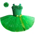 thumbnail image 4 of Vestido de tutú de hadas para niñas, brillante, verde, para fiesta de cumpleaños, princesa, disfraz de hada de duendecillo para Halloween, 4 of 5