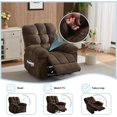 thumbnail image 3 of Manual Recliner Chair for Living Room, Ergonomic Fabric Accent Chair with Side Pockets, Breathable Upholstered Lazy Recliner Single Sofa with Steel Frame, Brown, 3 of 7