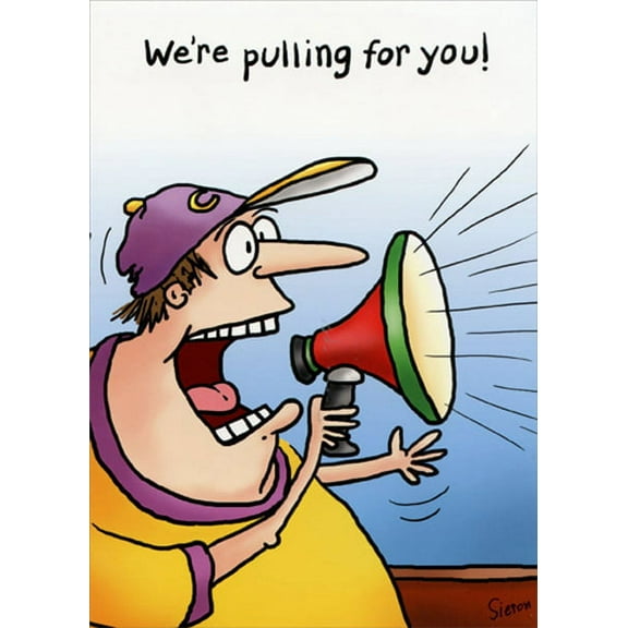 Oatmeal Studios Guy with Megaphone Funny Get Well Card