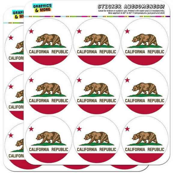 California Republic State Flag 18 2" Planner Calendar Scrapbooking Crafting Stickers