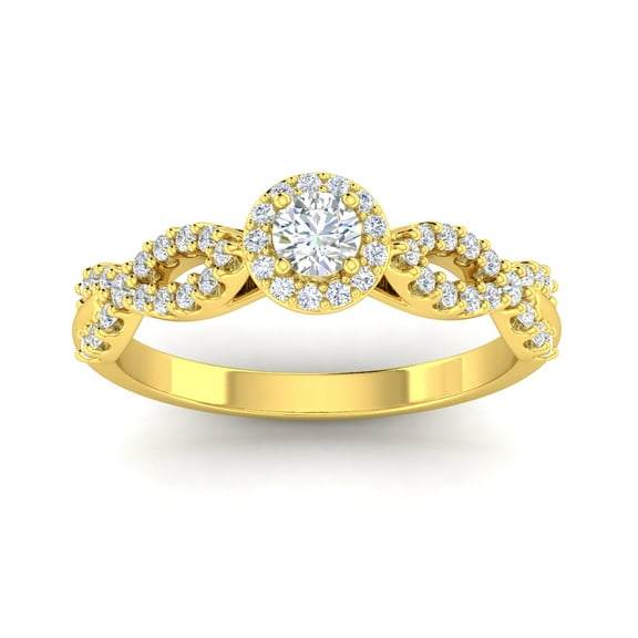 Certified 1/2 Carat TW Diamond Infinity Engagement Ring in 10k Yellow Gold (G-H, I1)
