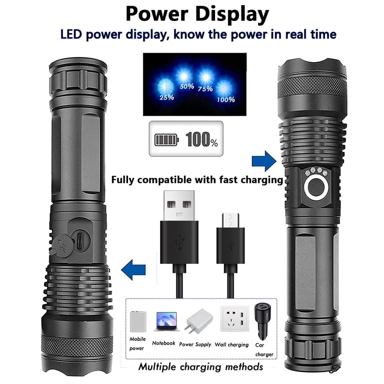 DXIMRX 120000 Lumen Rechargeable LED Flashlight, 2 Pack photo 6