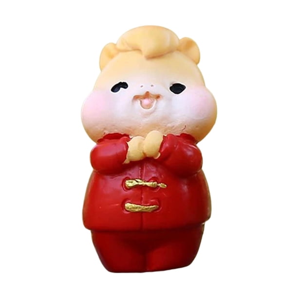 Mini figura de caballo, escultura animal, artesanía de resina, artesanía, Año Nuevo chino Estilo E