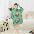 thumbnail image 6 of FORMRS Wearable Blanket Hoodie with Sleeves for Kids Cozy Flannel Sweatshirt, Brown American Footballs, 6 of 7