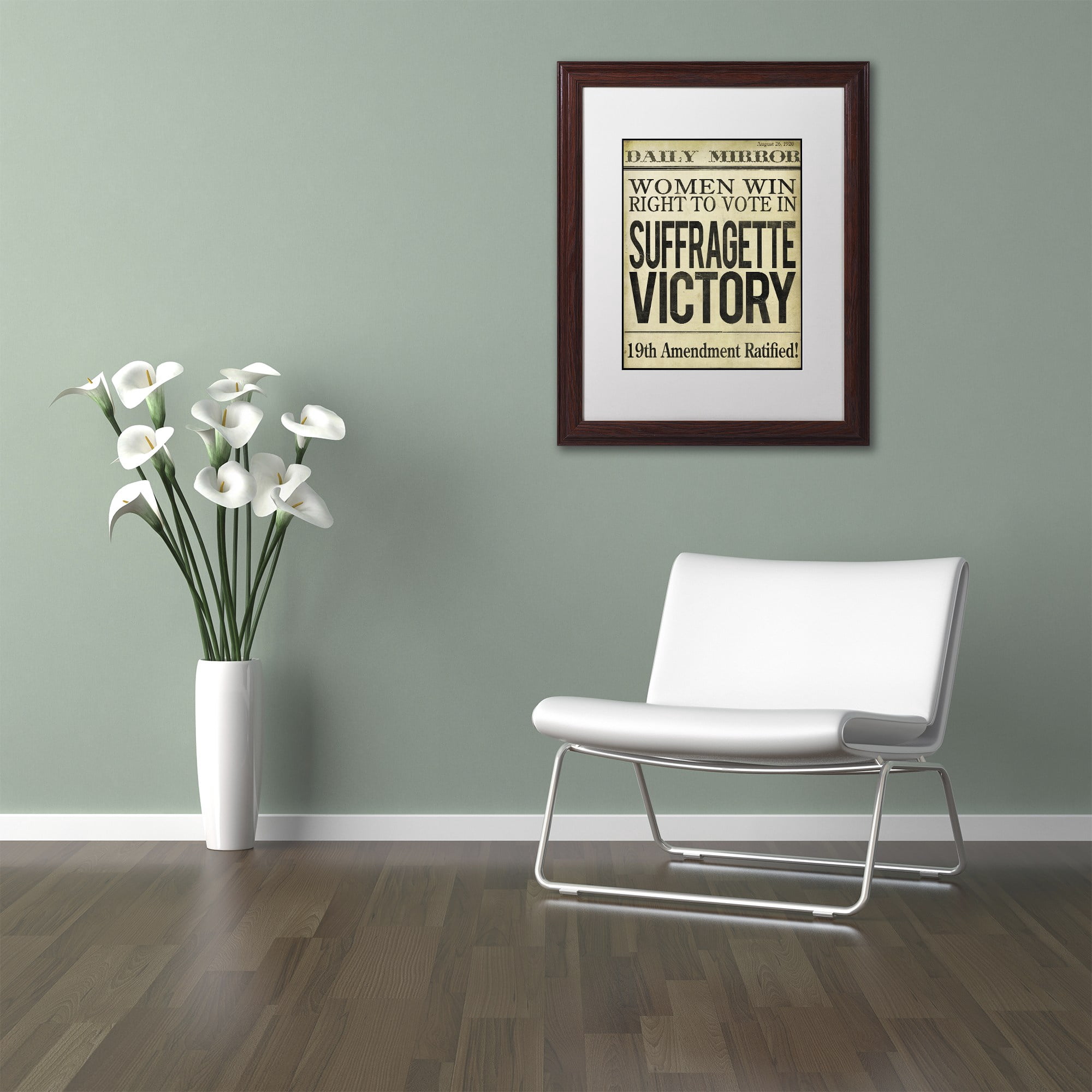 Trademark Fine Art "Women?s Right to Vote" Canvas Art by Color Bakery White Matte, Wood Frame