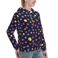 thumbnail image 6 of Daiia Planets Pattern Women's Fashion Hoodies & Sweatshirts with Kangaroo Pocket Hooded Sweatshirt with Eye-catching Drawstrings-Large, 6 of 7