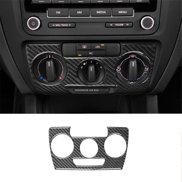 Real Bright Soft Car Interior Carbon Fiber Sticker DecorationCarbon Fiber Manual Climate Control Cover For Volkswagen Jetta SedanAuto Car Protection Interior Accessories