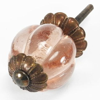 Blush Glass Cabinet Knobs Kitchen Drawer Pulls Handle Set 4pc