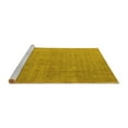 thumbnail image 2 of Ahgly Company Machine Washable Indoor Round Oriental Yellow Industrial Area Rugs, 4' Round, 2 of 4