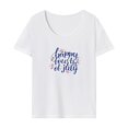thumbnail image 1 of Camiseta Para Mujer Trajes De Verano Tops De Verano Para Desplazamientos Vacaciones Mochilero S Blanco, 1 of 7