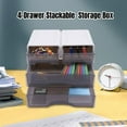 thumbnail image 5 of 4 Drawers Stackable Storage Box Desktop Organizer Container For Office Bedroom, 5 of 11