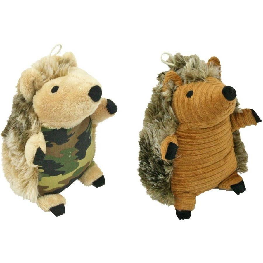 DanDee Plush Hedgehog Dog Toy, 8", Multicolor