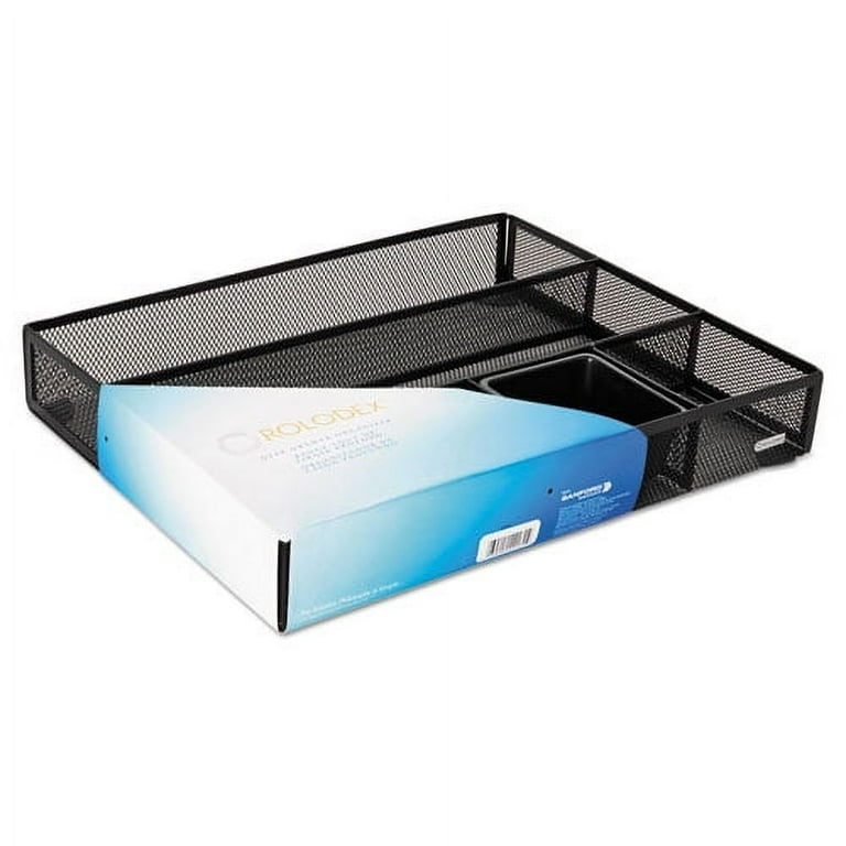 Metal Mesh Deep Desk Drawer Organizer, Six Compartments, 15.25 x 11.88 x 2.5, Black Metal Mesh Deep Desk Drawer Organizer, Six Compartments, 15.25 x 11.88 x 2.5, Black