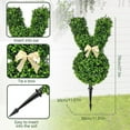 thumbnail image 3 of Easter Rabbit Shaped Topiary Trees - Set of 2 - 2ft High Easter Artificial Boxwood - Swaying Ears and Brown Bow Tie - UV-Resistant - Indoor & Outdoor Decor(3D), 3 of 9