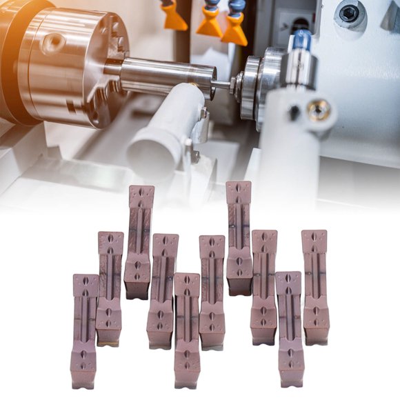 CNC Carbide Grooving Inserts, Excellent Edge Strength Turning Insert Low Medium Cutting Speeds with PVD Coating for Light Intermittent Cutting