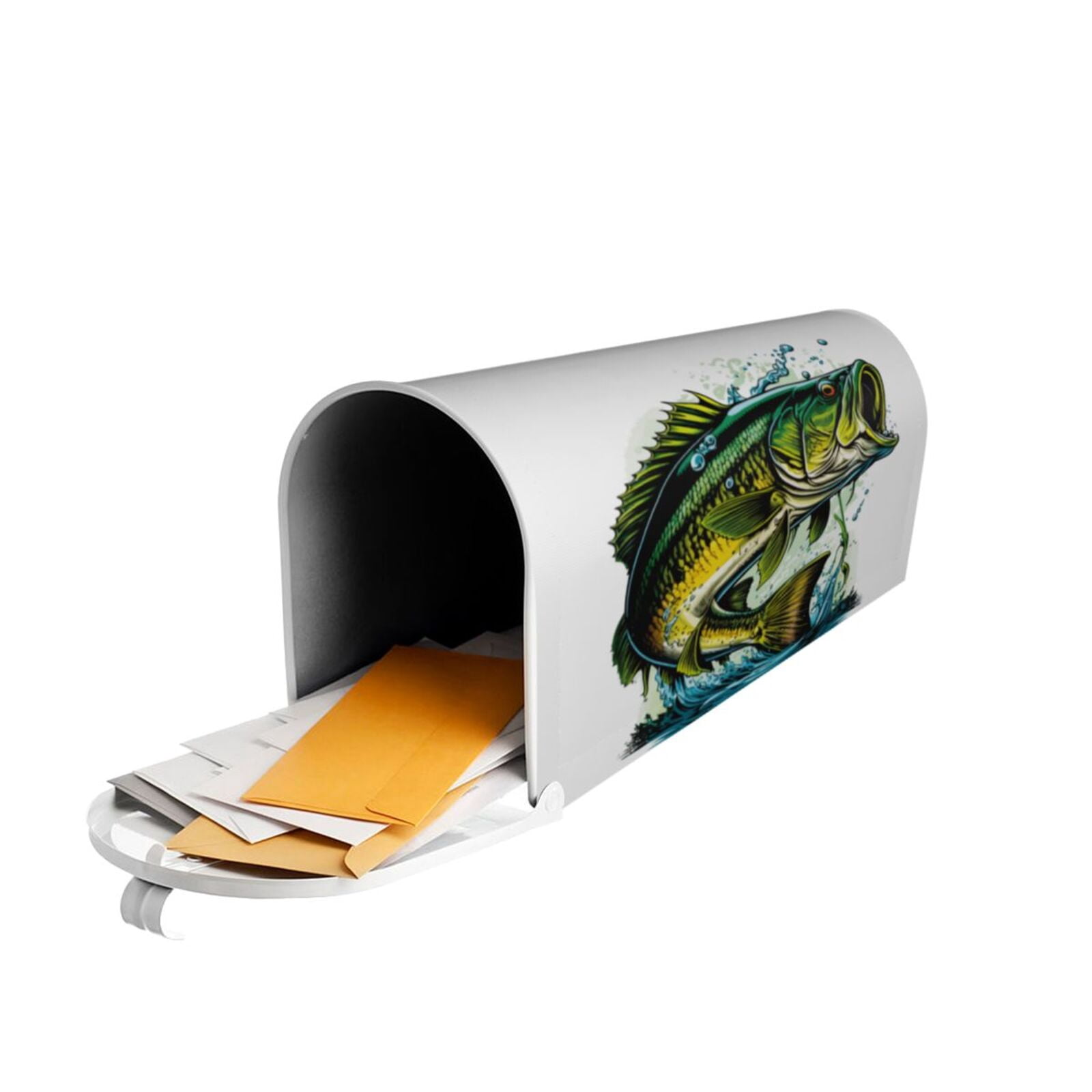 Xecao Big bass fish for Mailbox Cover with Magnetic Strips, Waterproof and Sunscreen, Adds a Decorative Touch to Your Garden Yard-21x18 in