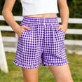 thumbnail image 2 of Vrotazzy Girls Casual Plaid Shorts for Everyday Play - Spring Summer Comfort Elastic Waist Soft Twill Girls Shorts Kids Apparel and Everyday Outfit,Sizes 7-8 Years, 2 of 8