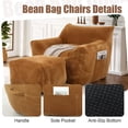 thumbnail image 4 of Eyisean 43" Corduroy Oversized Bean Bag Chair with Ottoman & Side Pocket, Comfy Reading Nook Lounge Chair with Armrests & Back Handle, Lazy Beanbag Floor Sofa for Adults, Bedroom, Living Room, 4 of 10