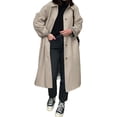 thumbnail image 3 of Spring Fall Women Plaid Patchwork Long Sleeved Single Breasted Casual Trench Coat, 3 of 6